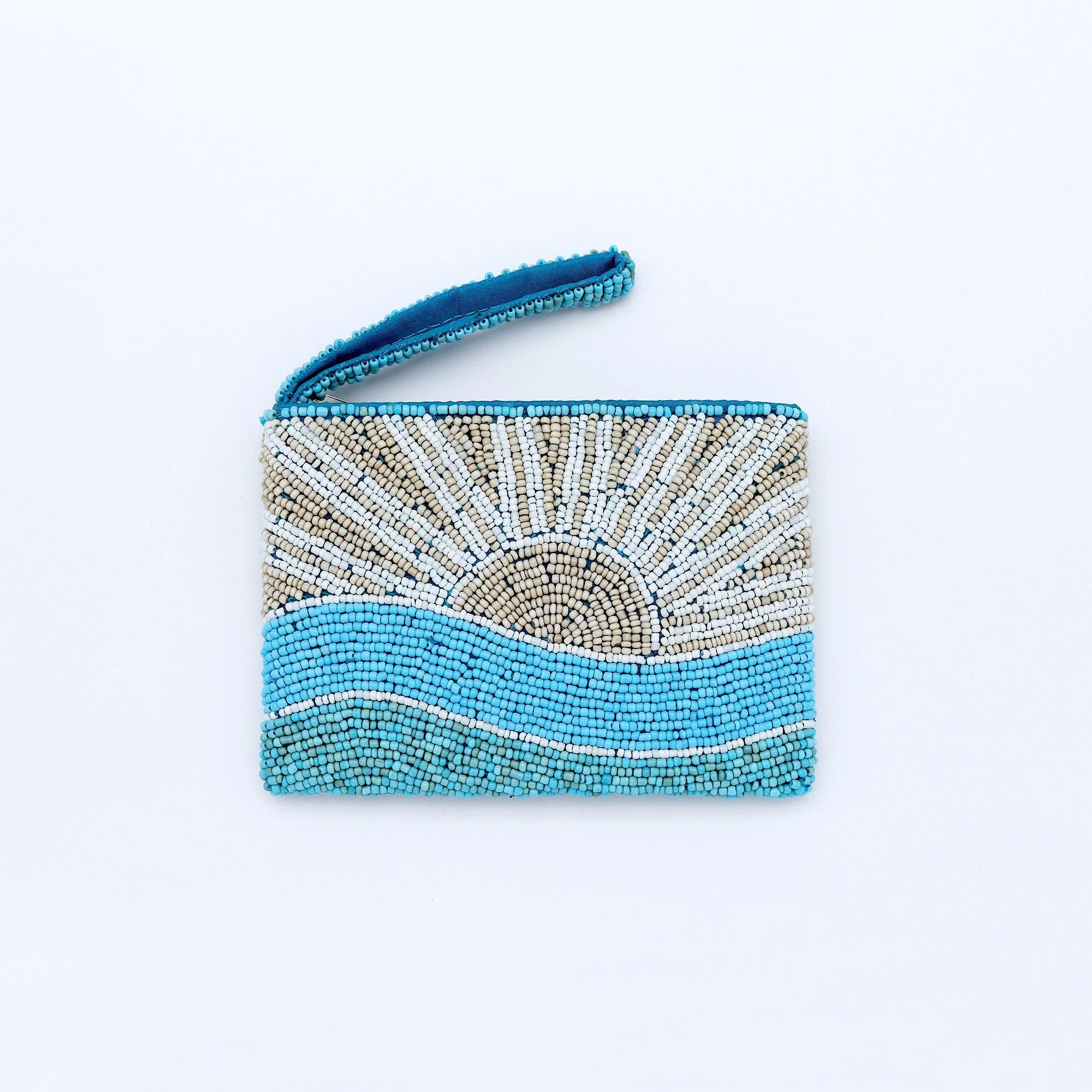 Handcrafted Beaded Pouch with Sunrise Design