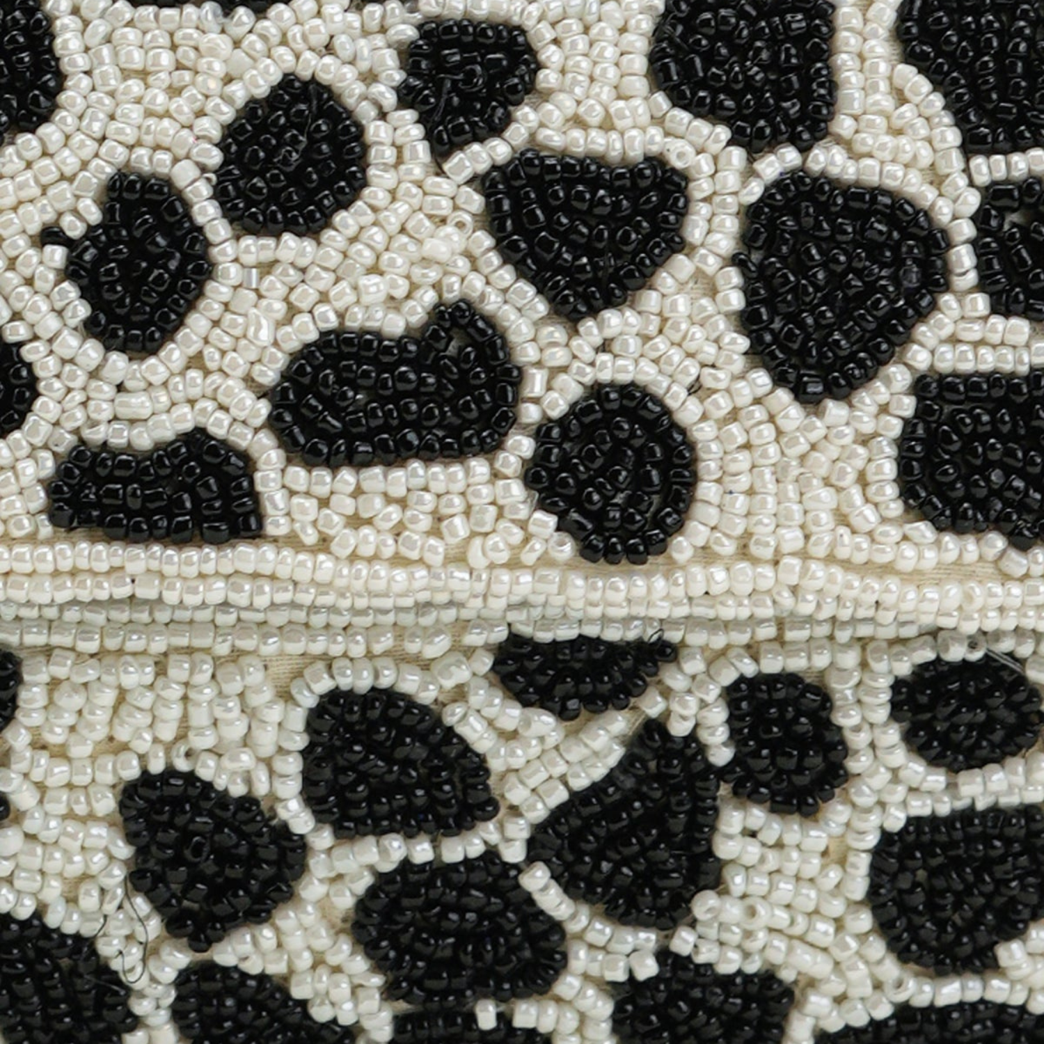 Handcrafted Black & White Beaded Shoulder Bag