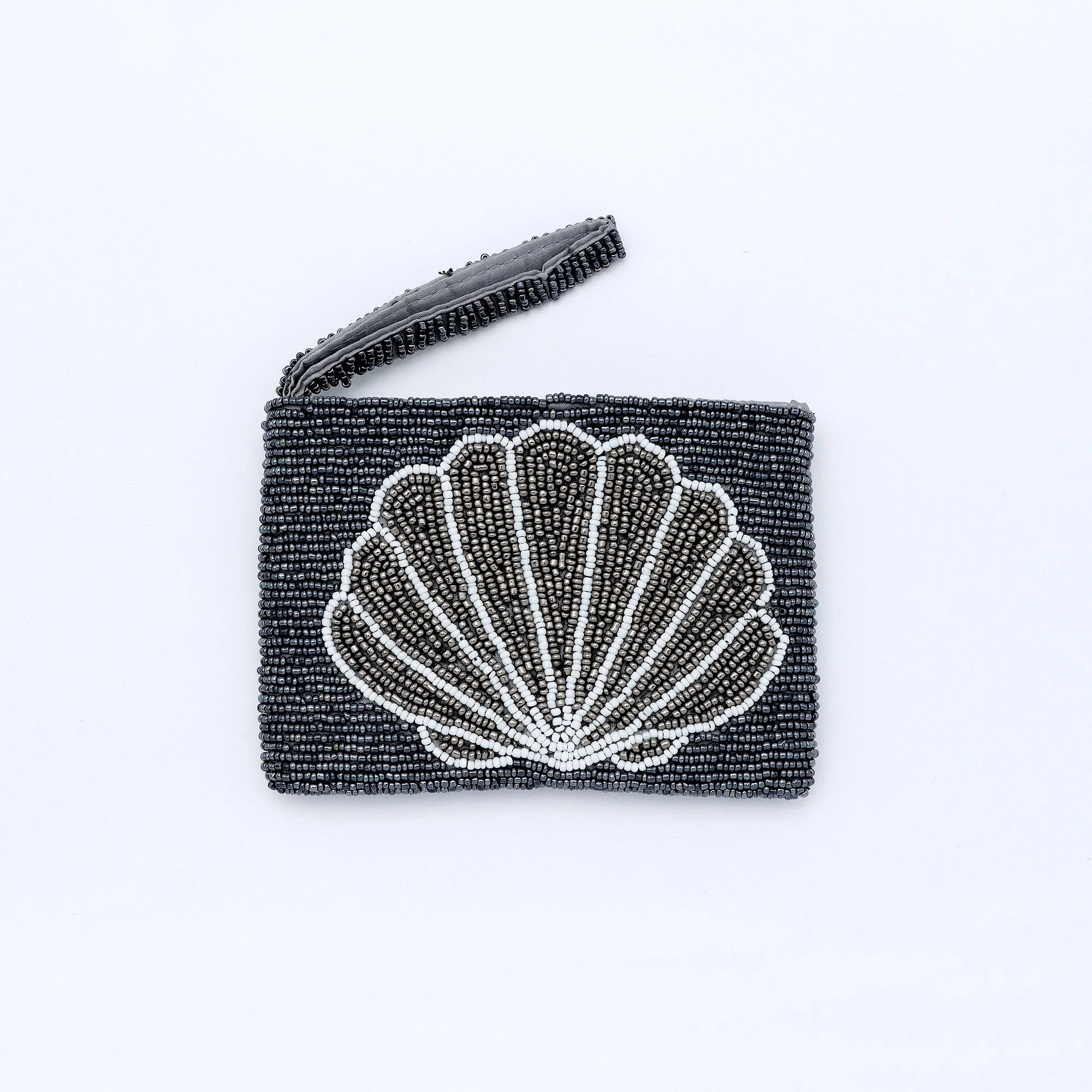 Handcrafted Beaded Pouch with Shell Design