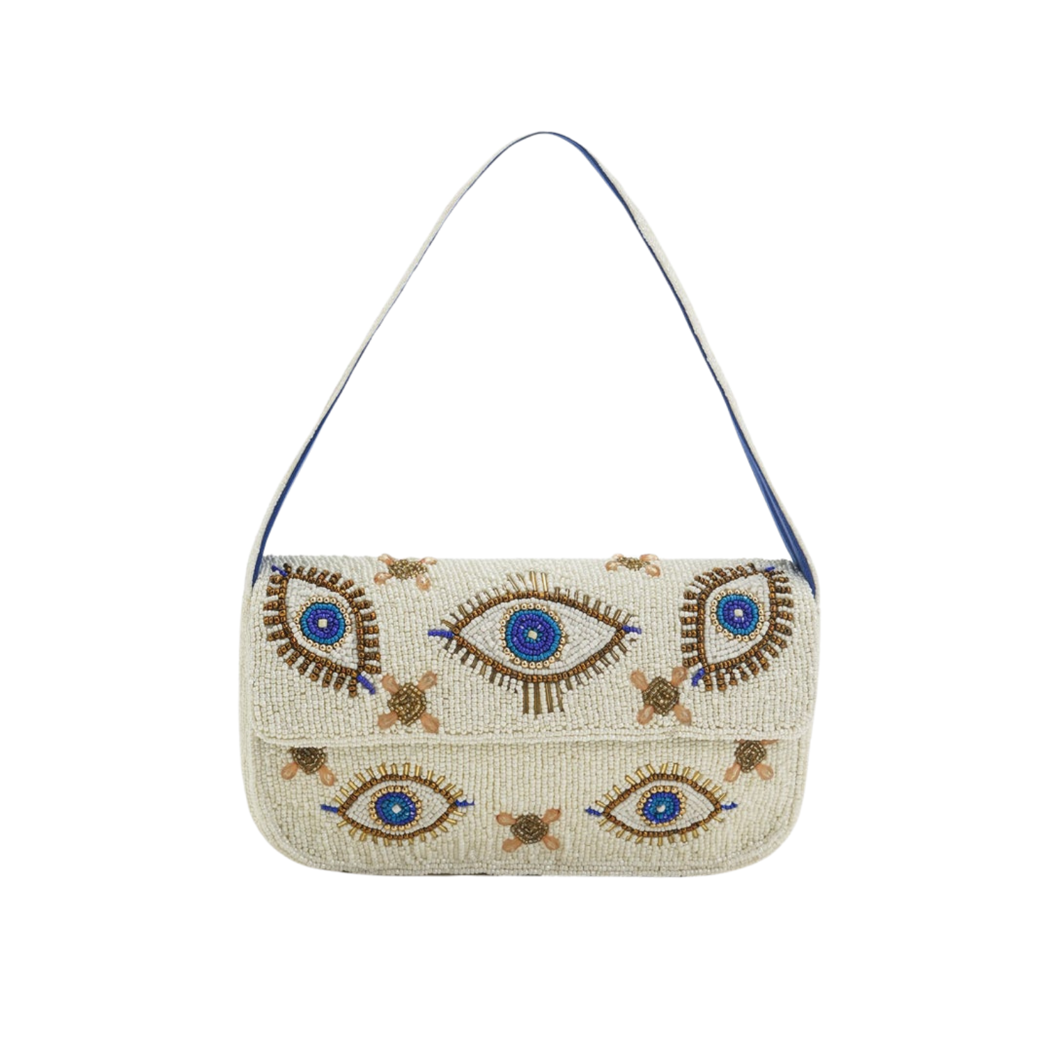 Handcrafted Beaded Shoulder Bag with Mystic Eye Design
