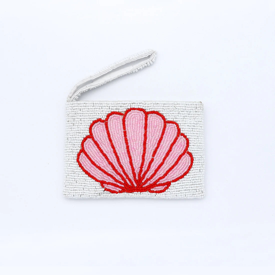 Handcrafted Beaded Pouch with Shell Design