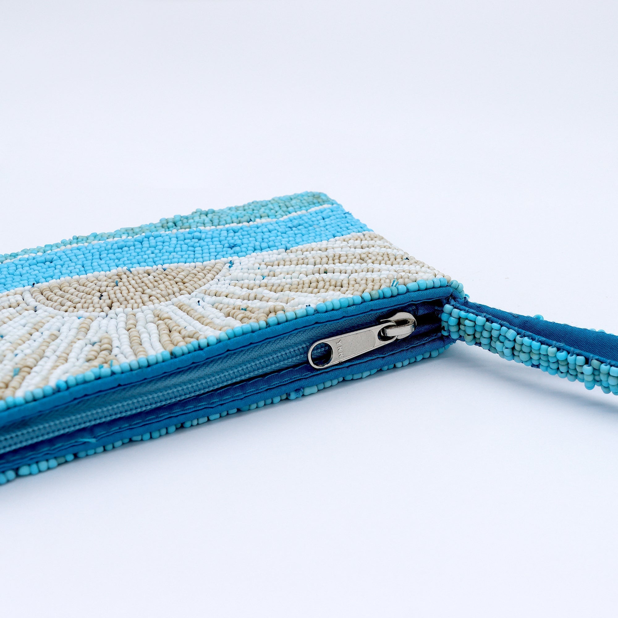 Handcrafted Beaded Pouch with Sunrise Design